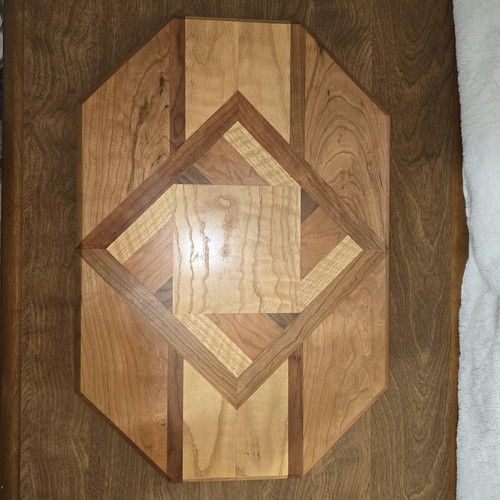 Vintage geometric wood serving - geometric,