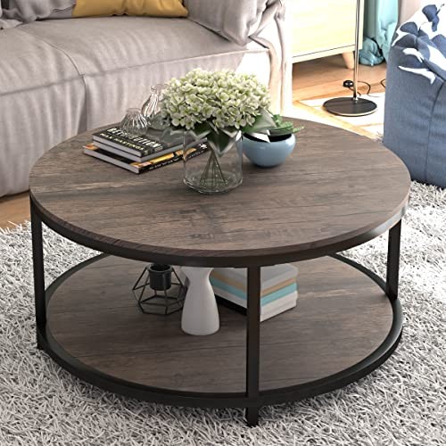 Round coffee table for living - round,