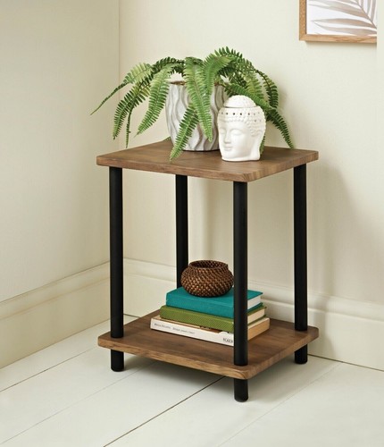 Walnut tier side table - tier,