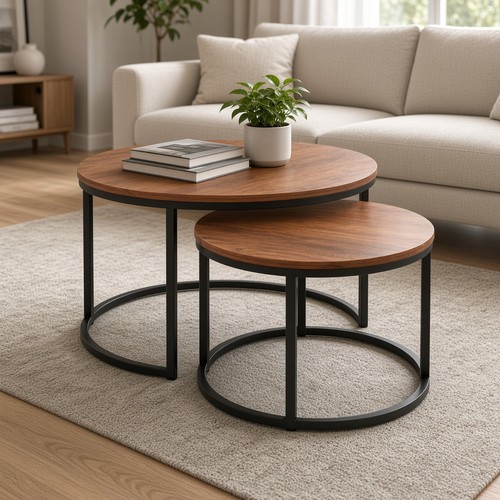Round coffee table set 2 - round,