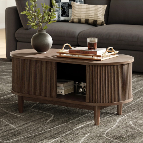 Fluted coffee table with - coffee,