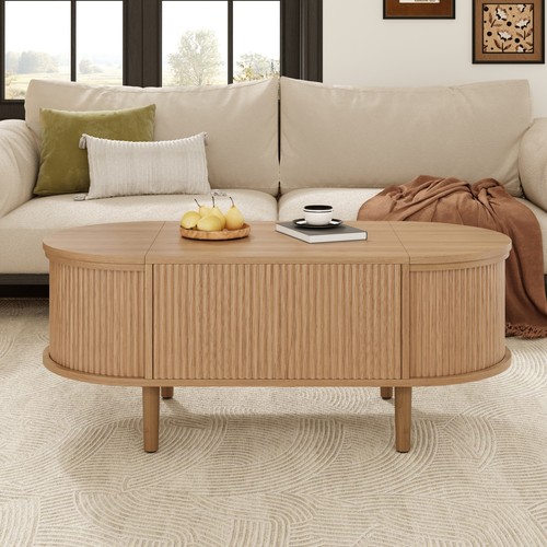 Lift oval coffee table - lift-up,