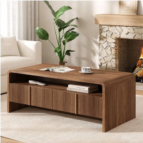 Fluted coffee table with - coffee,