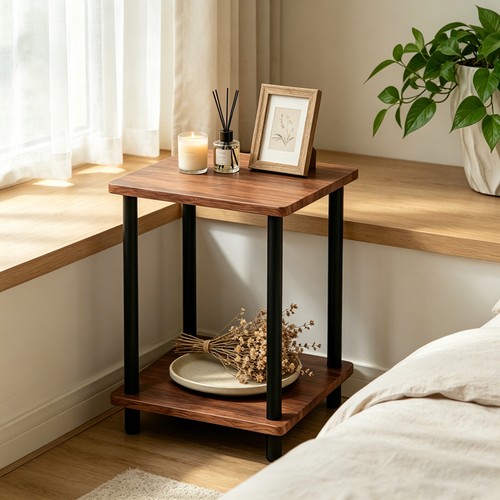 Walnut tier side table - walnut,